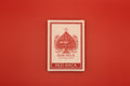 Ham Deck playing card deck with red back design on a red background